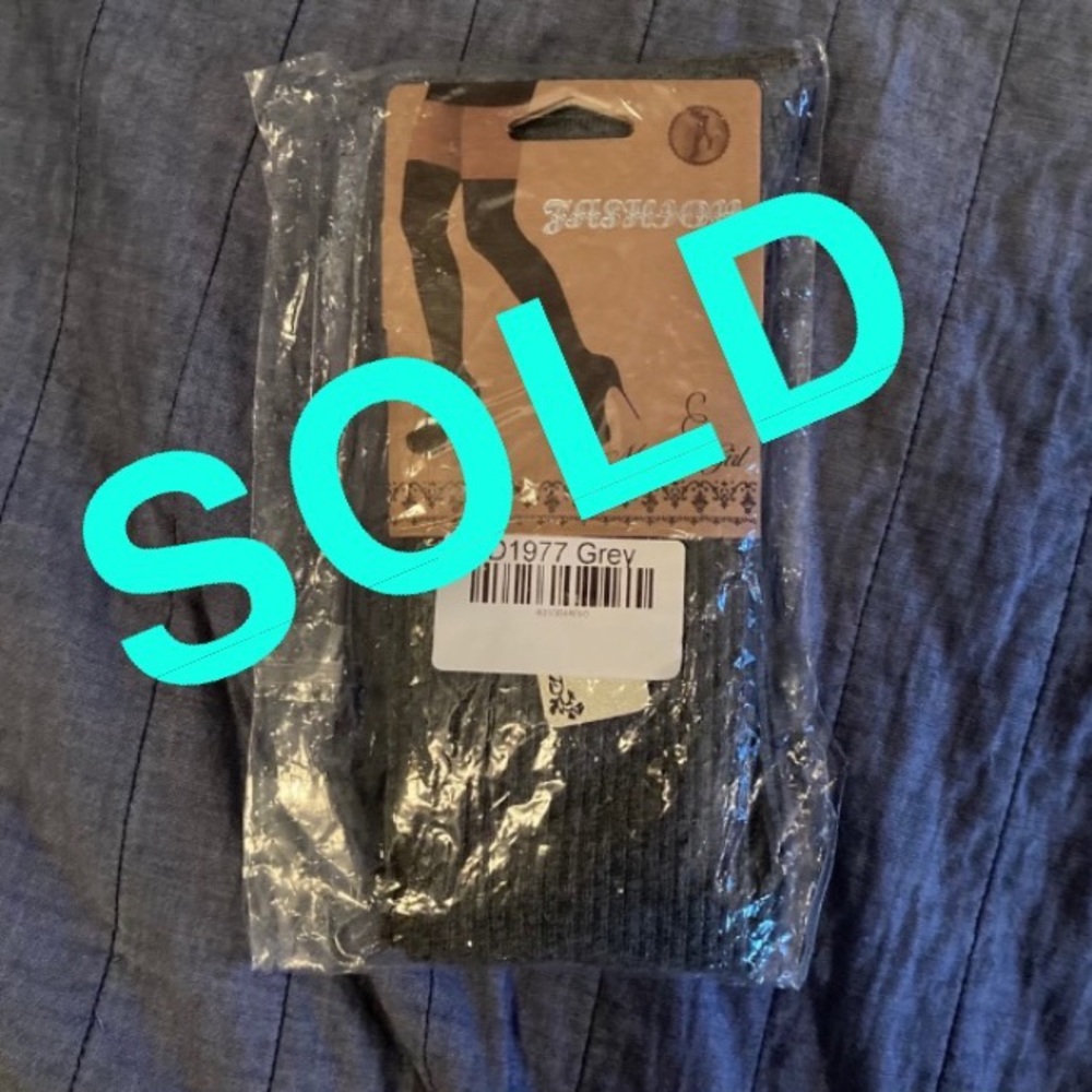SOLD NWT Gray Thigh High Socks